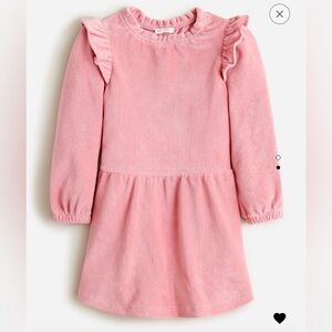 Crewcuts by J. Crew Girls’ Ruffle-Shoulder Corduroy Dress, Pink, Size 2T, EUC